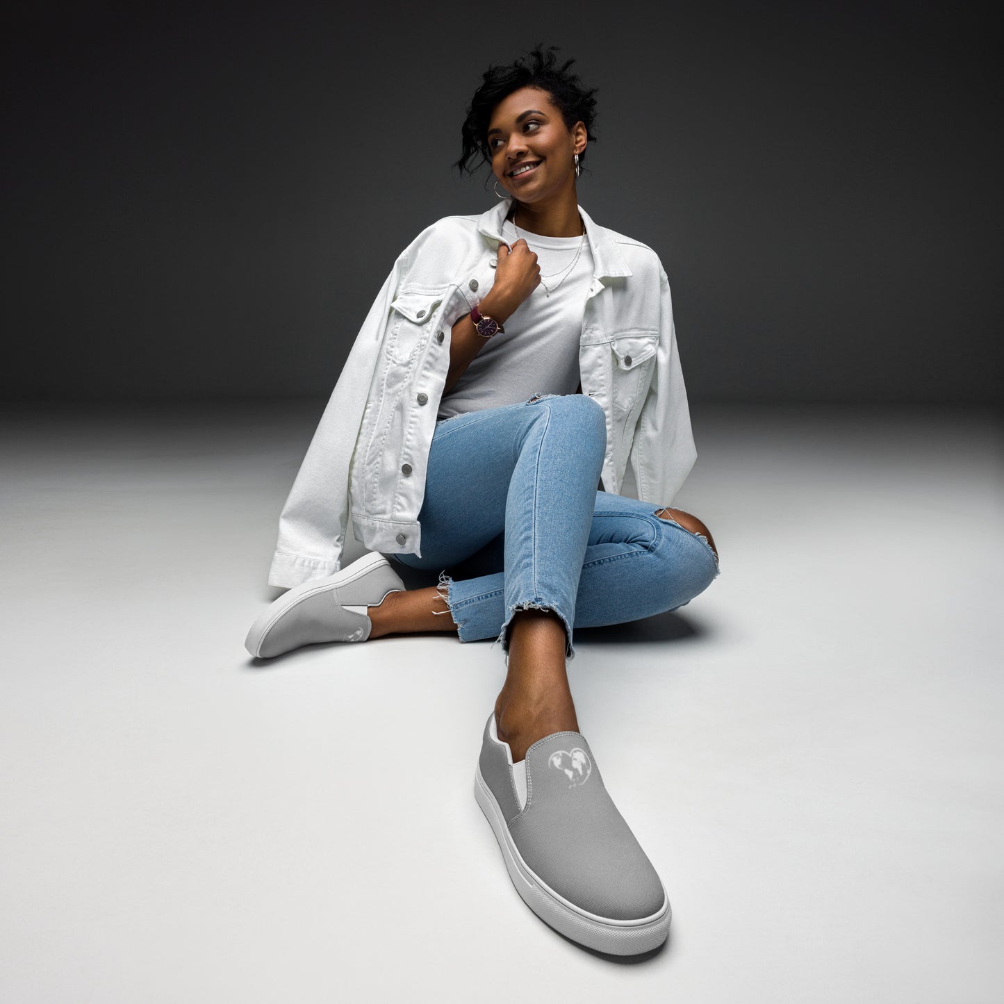 Chaussures en toile sans lacets femme