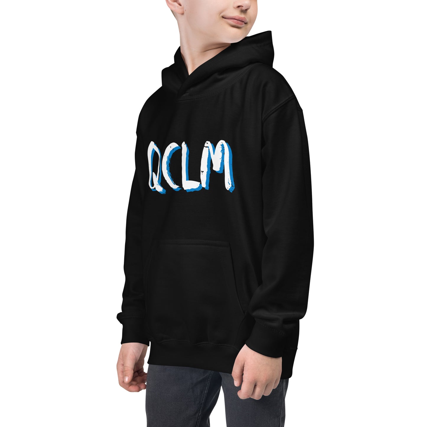 Hoodie QCLM ombrage bleu pour enfant