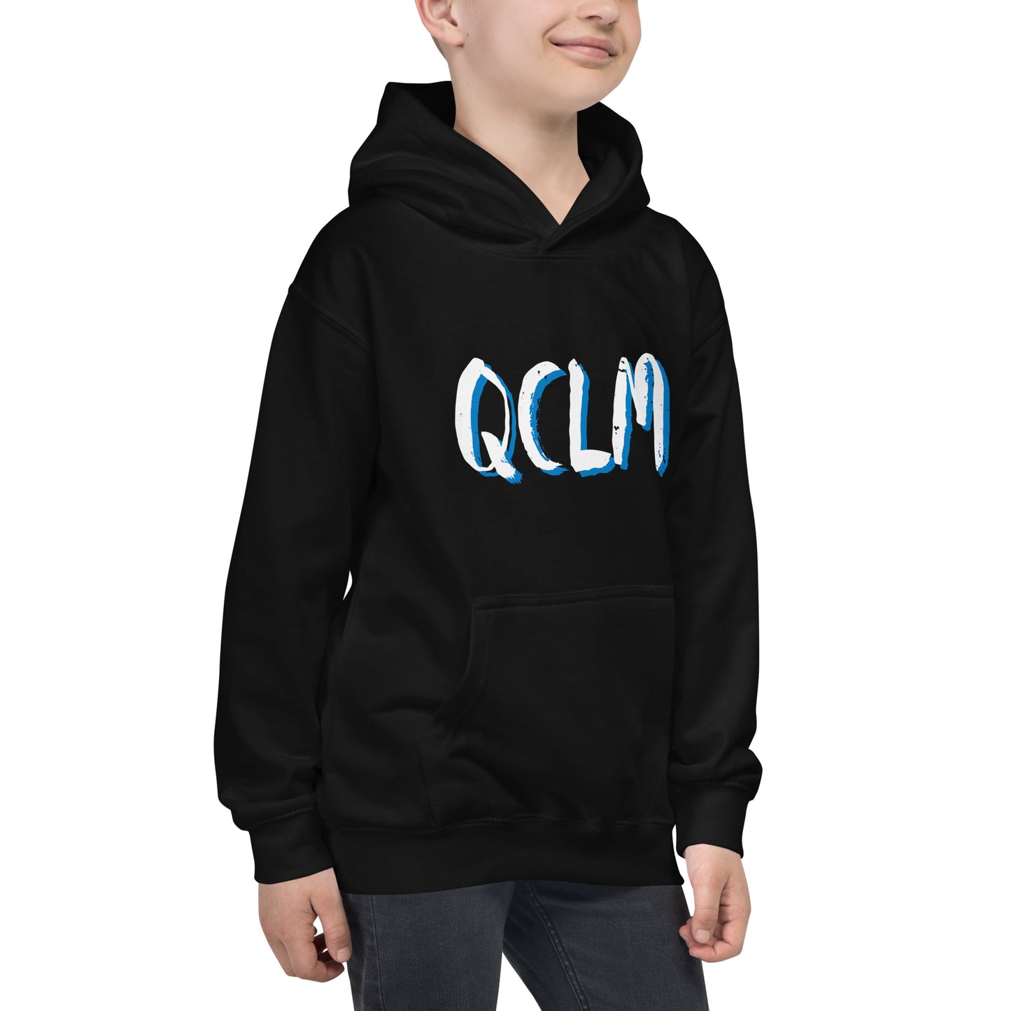 Hoodie QCLM ombrage bleu pour enfant